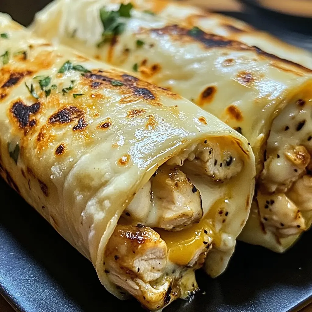 Cheesy Garlic Chicken Wraps