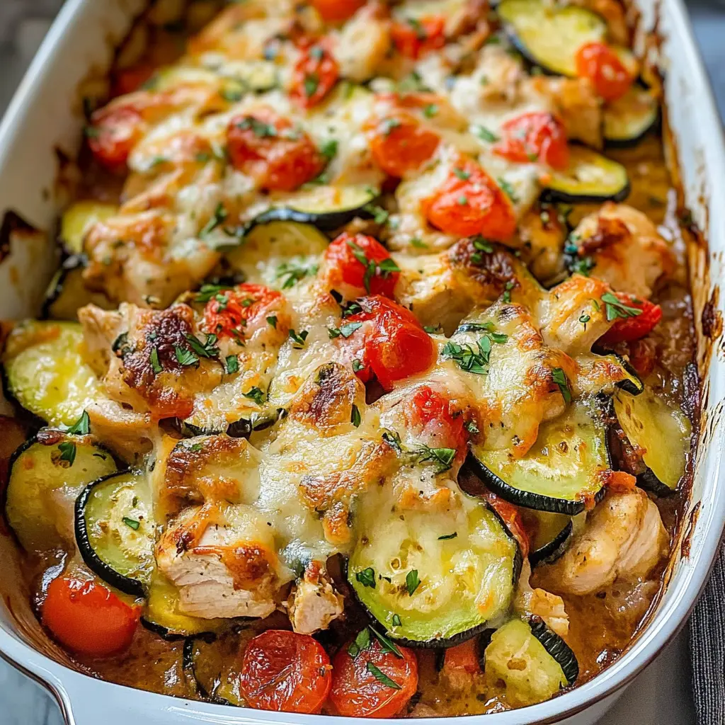 Mediterranean Chicken Zucchini Bake