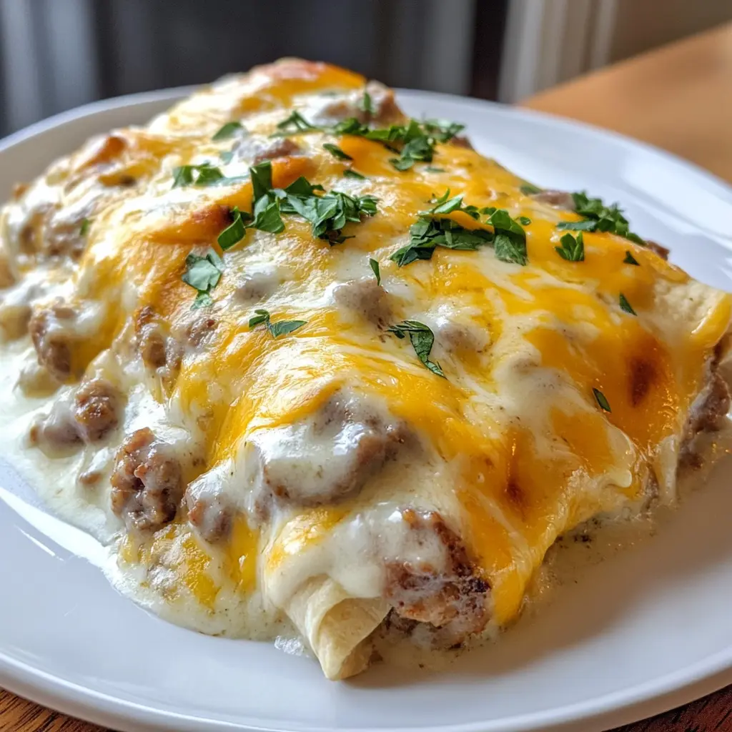 Southern Sausage Enchiladas with Sausage Gravy