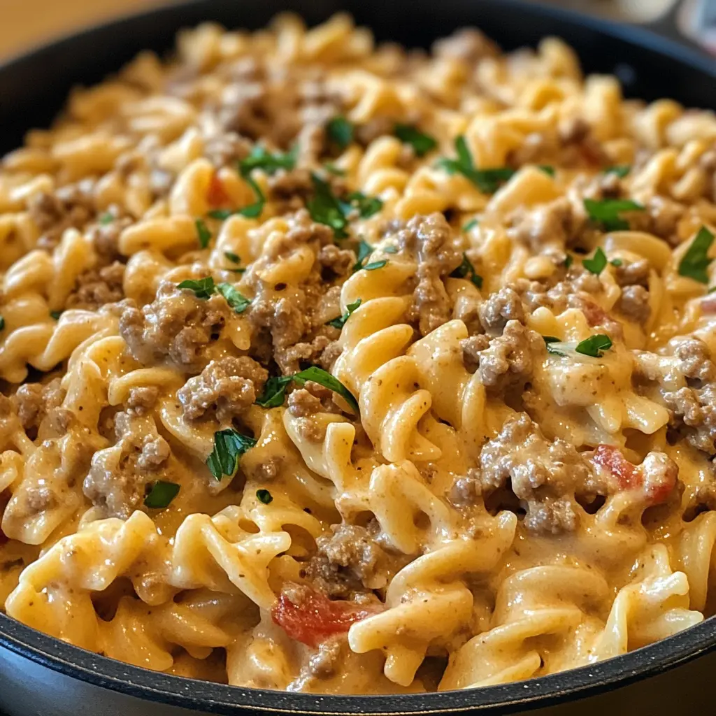 Stovetop Creamy Ground Beef Pasta