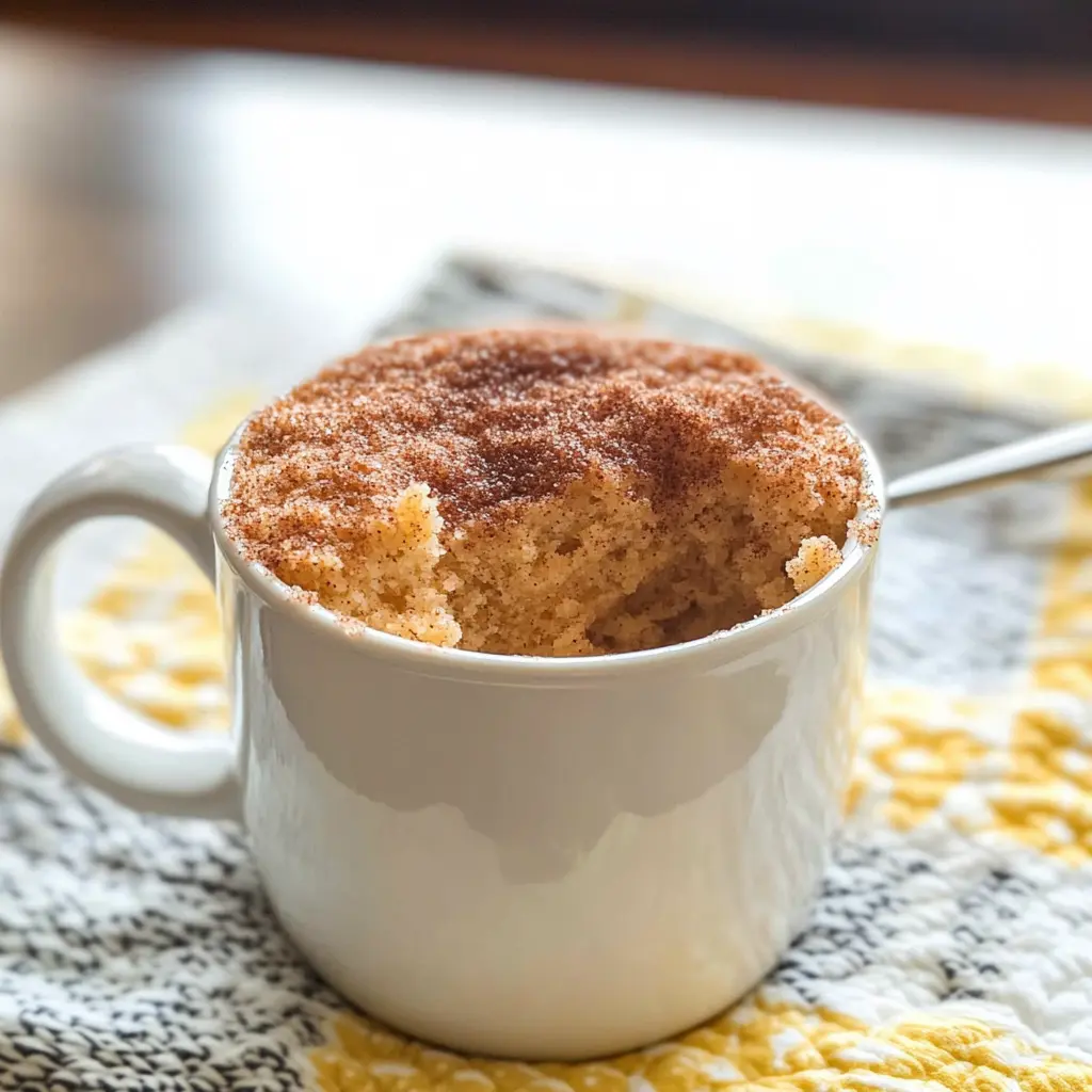 1 Minute Microwave Snickerdoodle Mug Cake