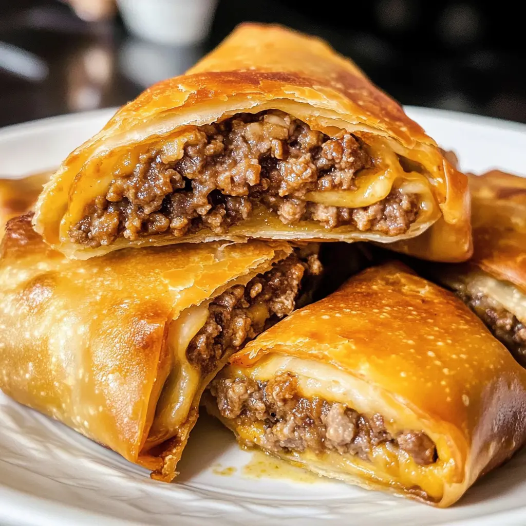 Air Fryer Cheeseburger Egg Rolls