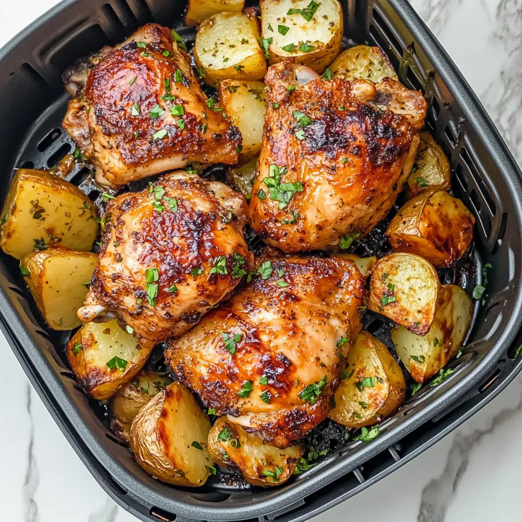 Air Fryer Chicken Thighs And Potatoes