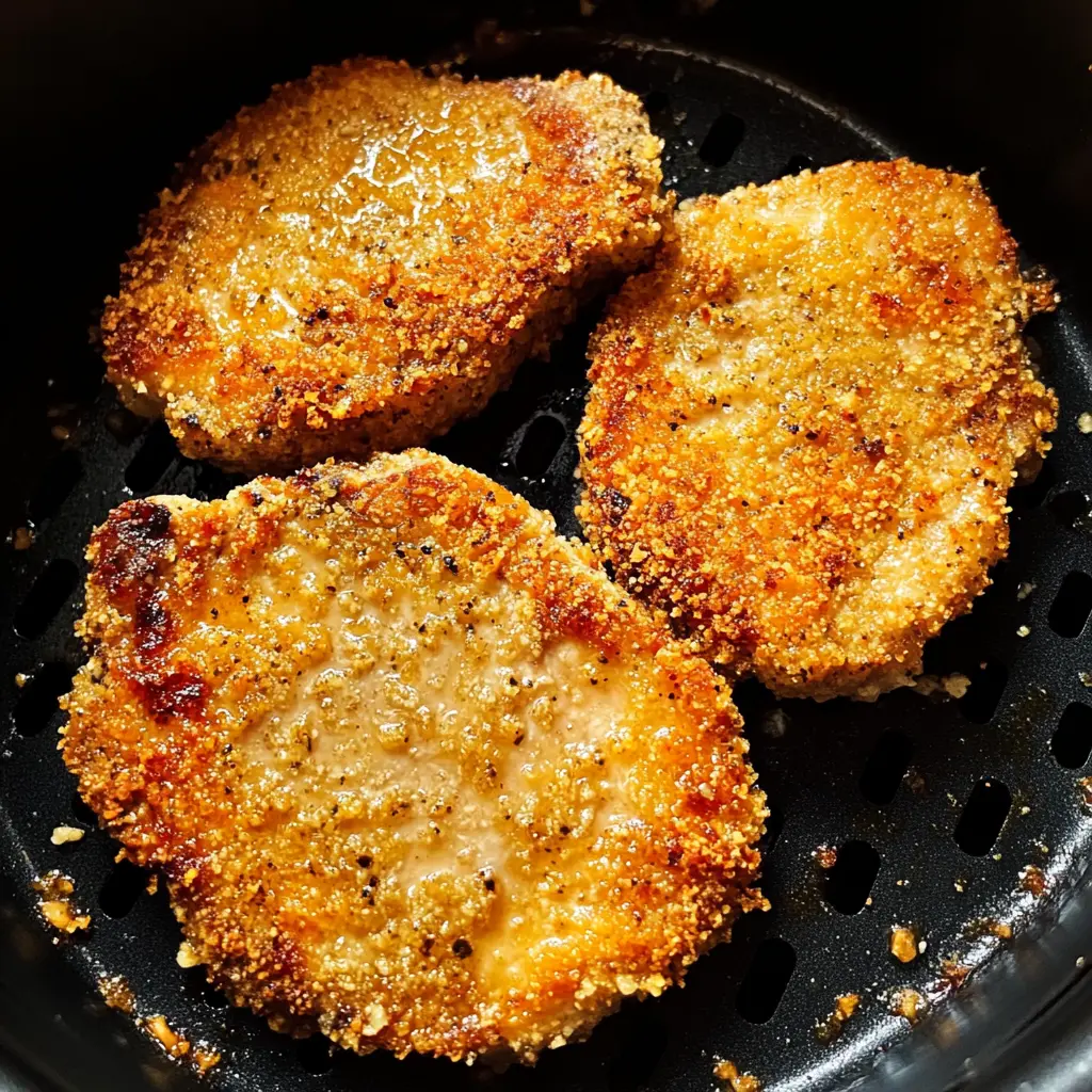 Air Fryer Parmesan Crusted Pork Chops