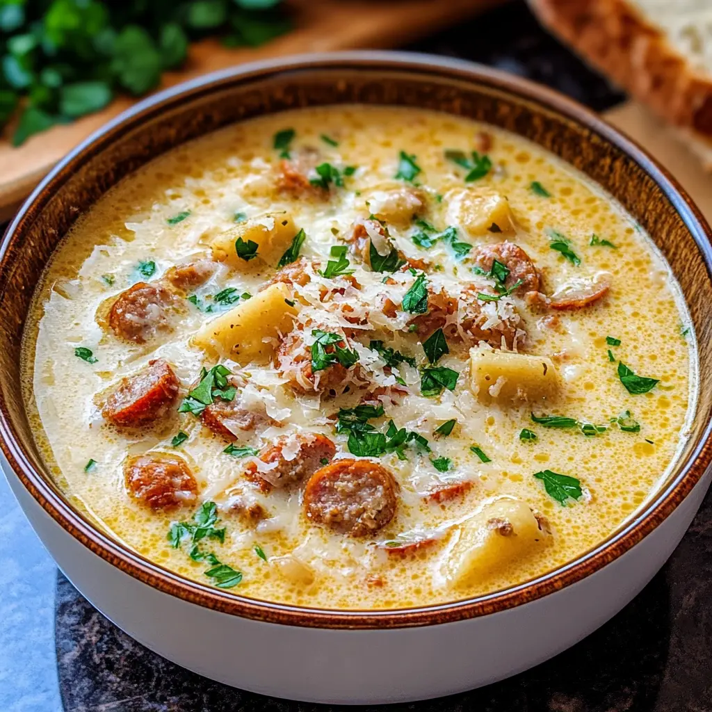 Creamy Parmesan Italian Sausage Soup