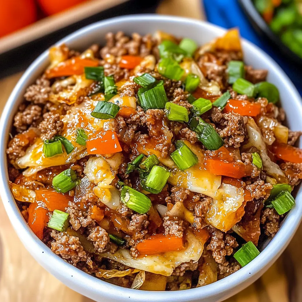 Easy Ground Beef Egg Roll in a Bowl