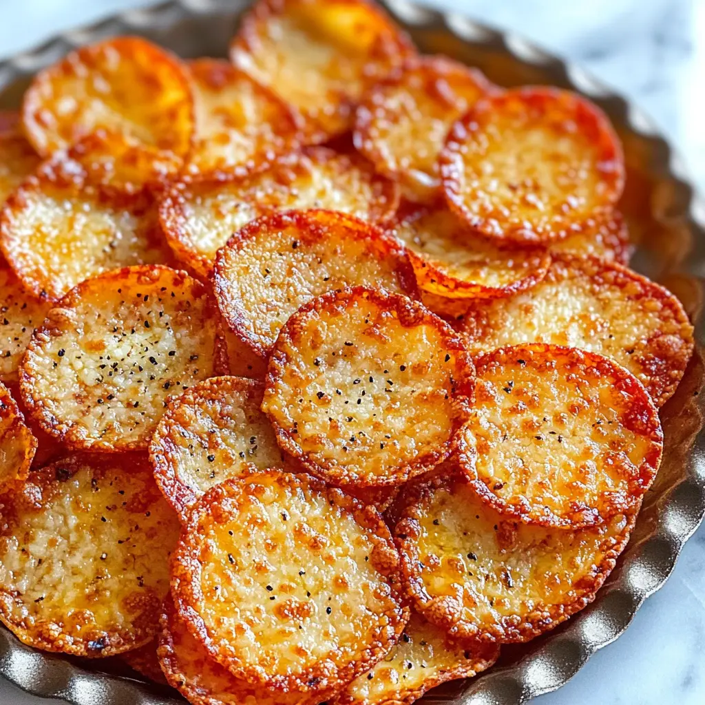 Easy Pepperoni Cheese Crisps