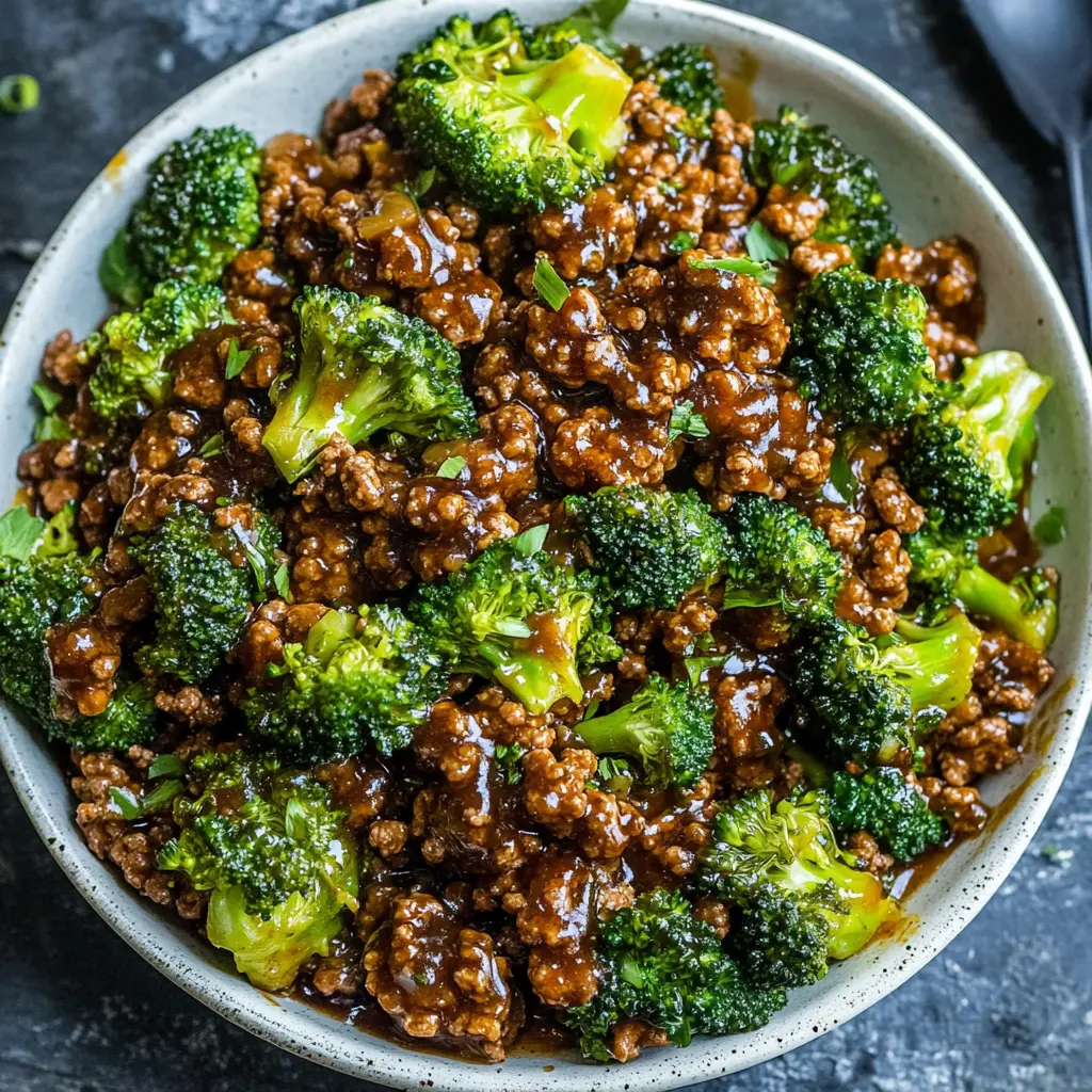 Honey Garlic Ground Beef and Broccoli