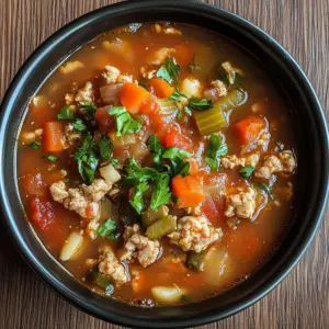 Italian Turkey Burger Soup