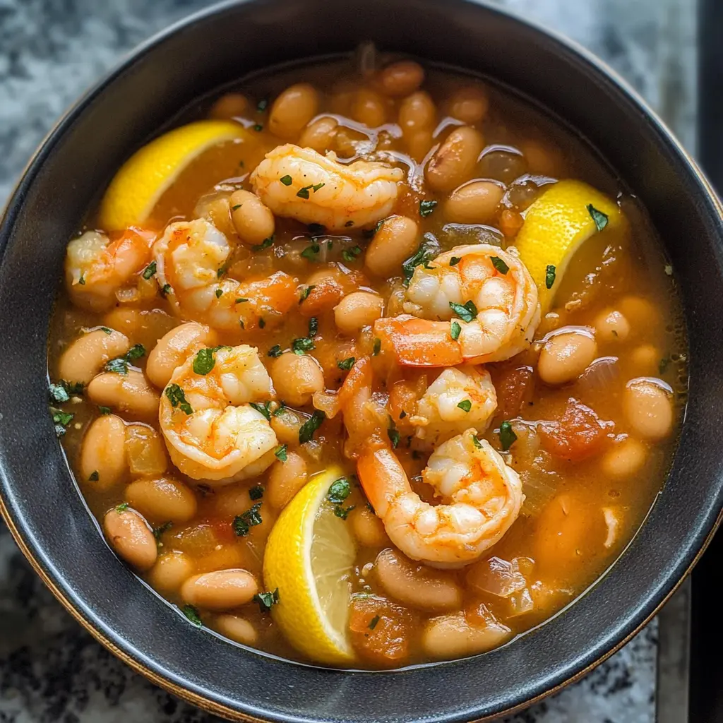 Lemony Shrimp and Bean Stew