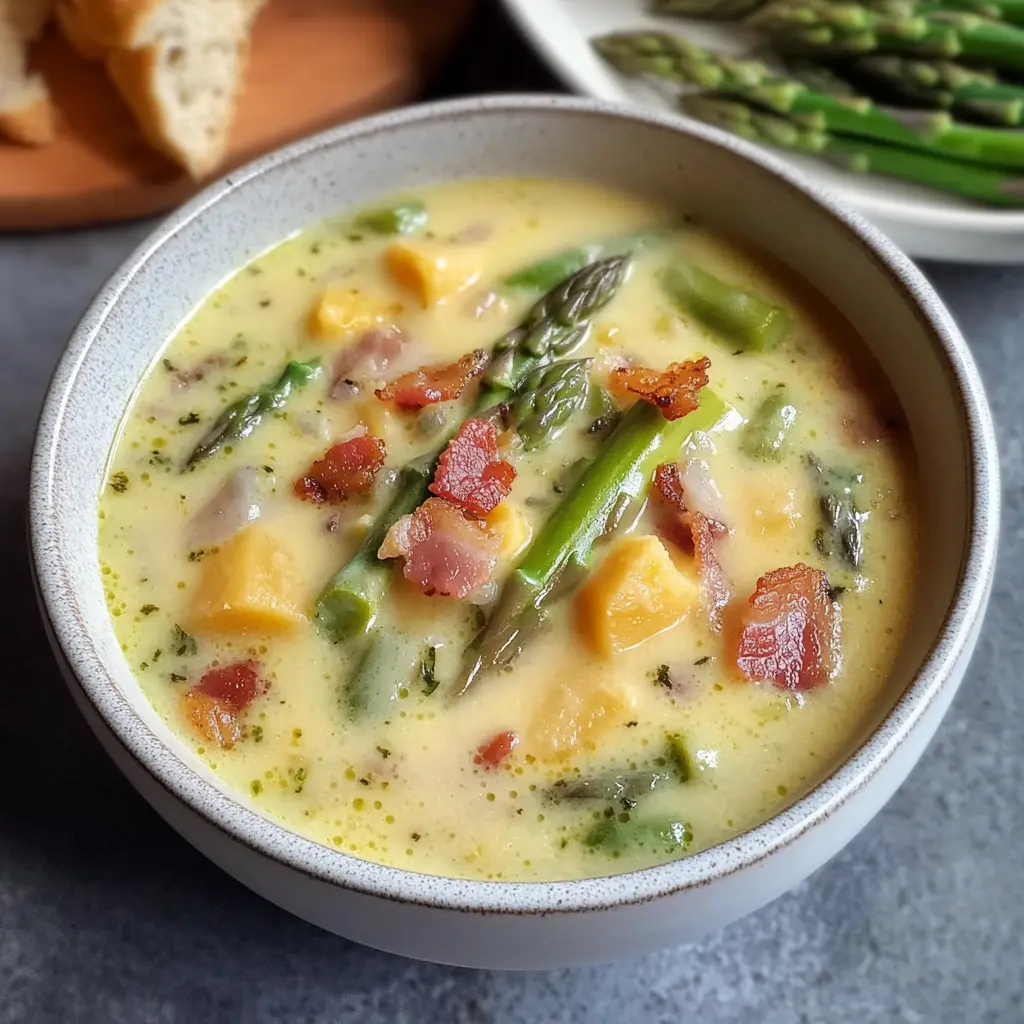 Cheesy Bacon and Asparagus Soup