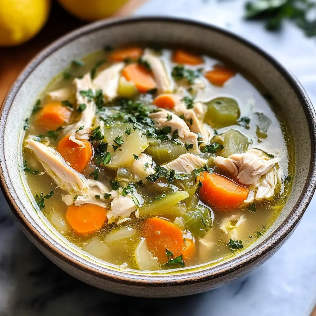 Simple Lemony Chicken Soup with Spring Veggies