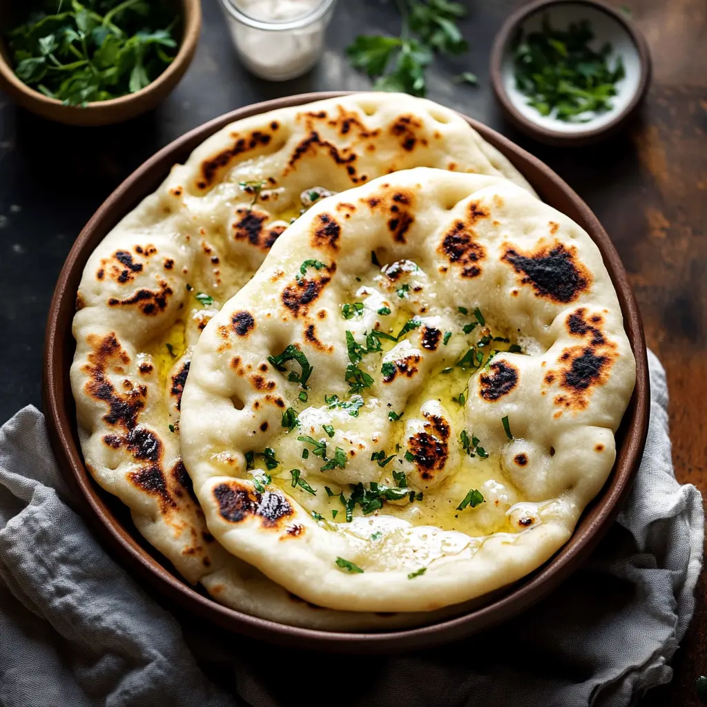 Soft and Fluffy 2 Ingredient Naan Bread