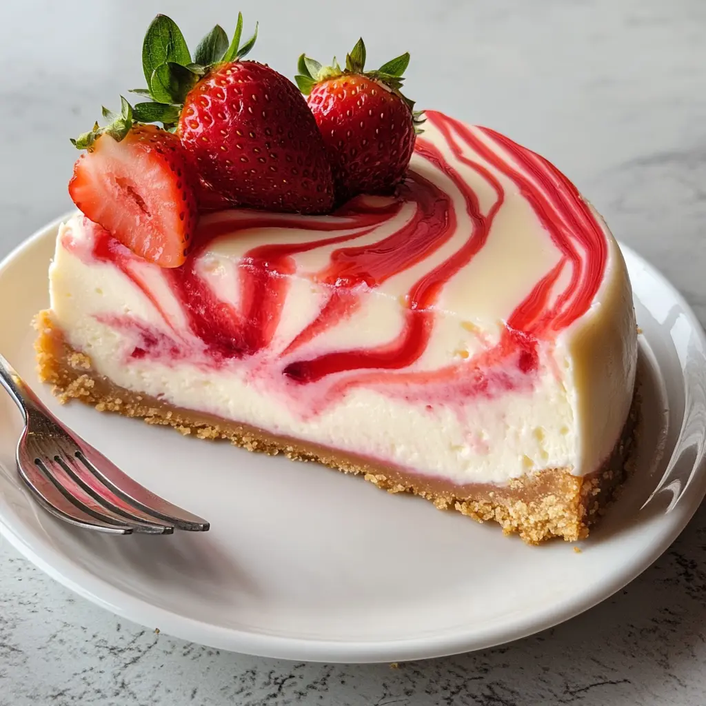 Strawberry Swirl Cheesecake