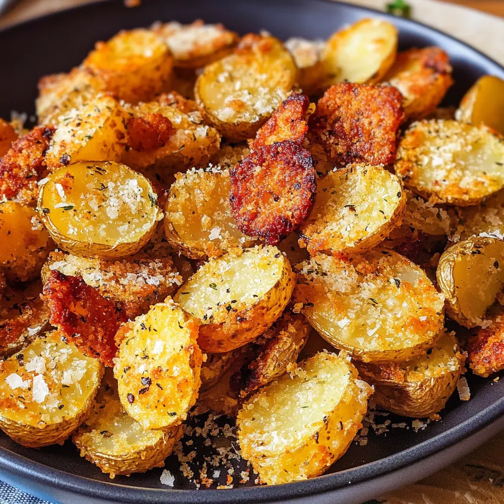 Viral Crispy Garlic Parmesan Crusted Potatoes