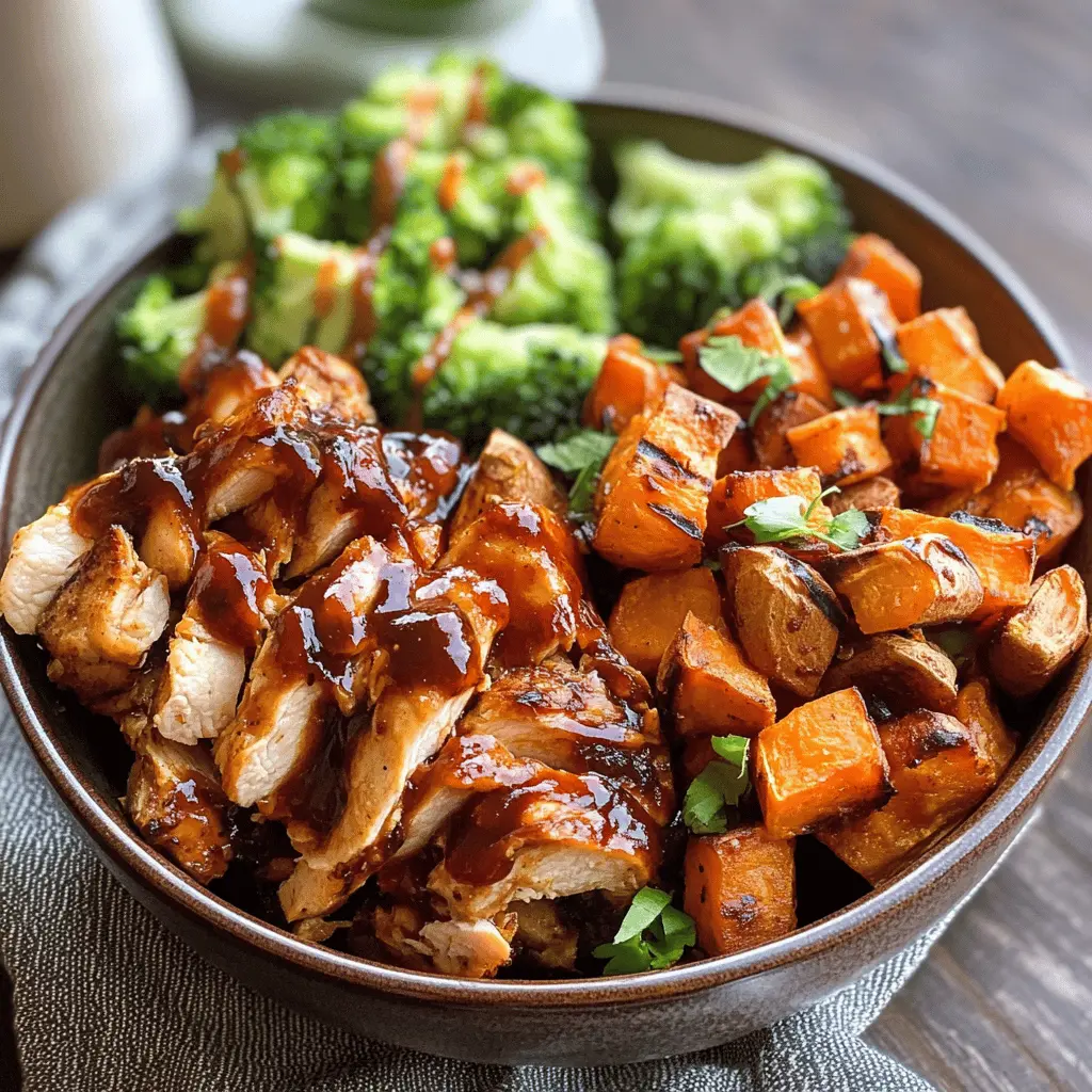Get ready to enjoy a delicious blend of flavors with these BBQ Chicken and Roasted Sweet Potato Bowls! Packed with tender chicken, savory BBQ sauce, and sweet, caramelized potatoes, this dish is perfect for a weeknight dinner or meal prep. Save the recipe to impress your family or friends with a cozy, hearty meal any time!