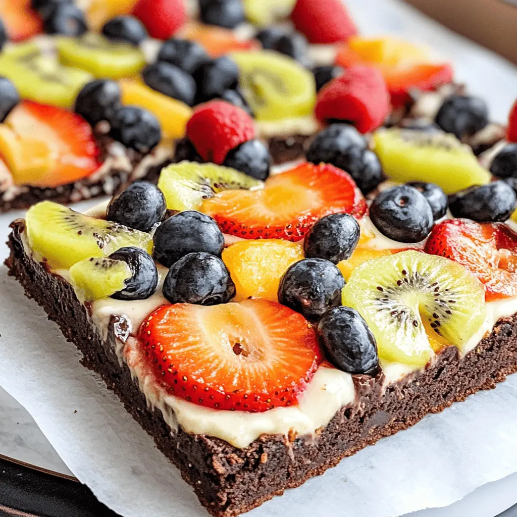 Get ready for a fun dessert twist! This Brownie Fruit Pizza combines a rich brownie base topped with a colorful assortment of fresh fruits. Perfect for parties or a summer picnic, it’s an eye-catching treat everyone will love. Save this recipe for your next gathering and delight your friends with this delicious and visually stunning dessert!