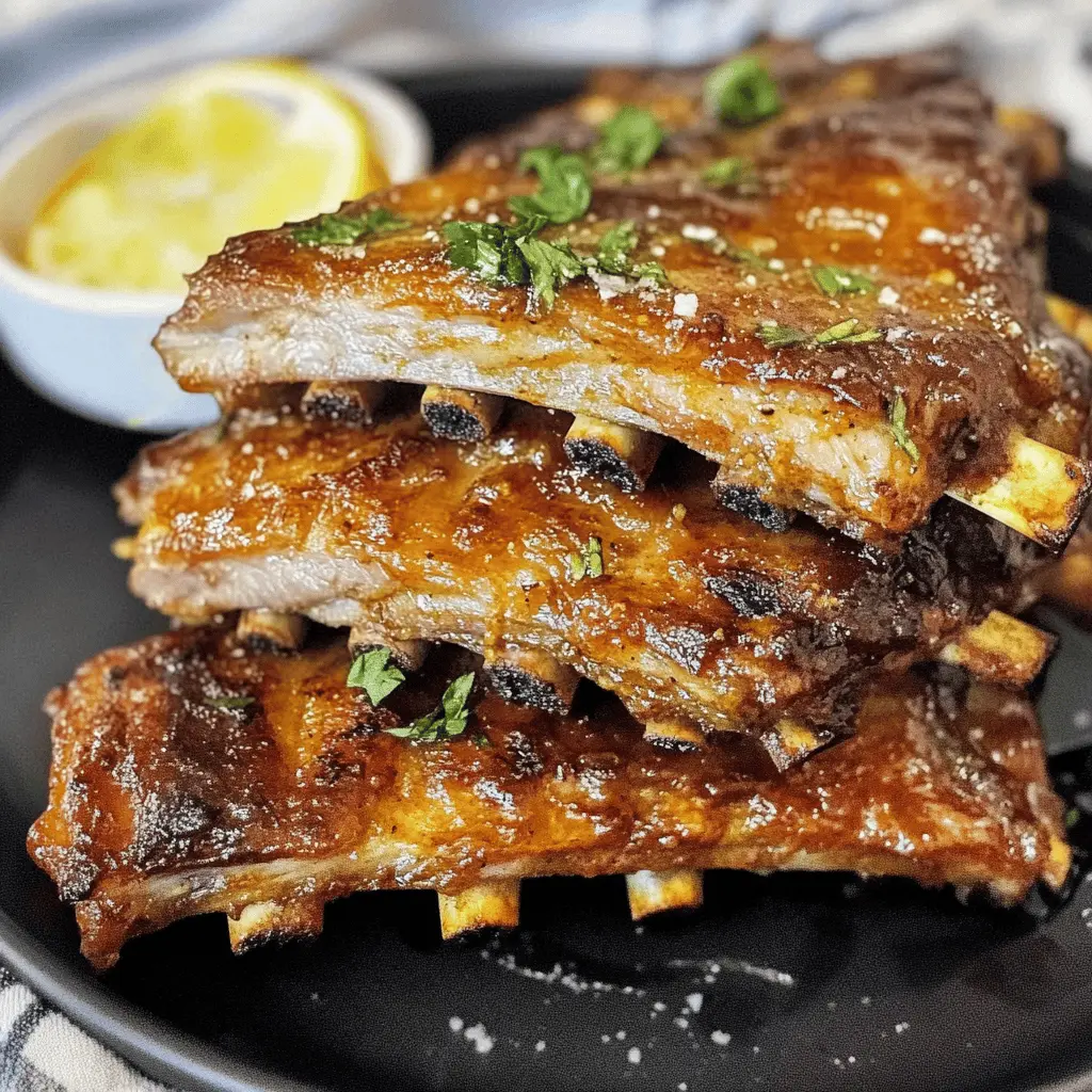 Get ready for mouthwatering Greek Ribs, baked to perfection and finished on the grill! These tender, flavorful ribs are marinated with a zesty blend of olive oil, lemon, and herbs that make each bite unforgettable. Perfect for summer barbecues or family get-togethers! Save this recipe now for a delicious dinner idea!