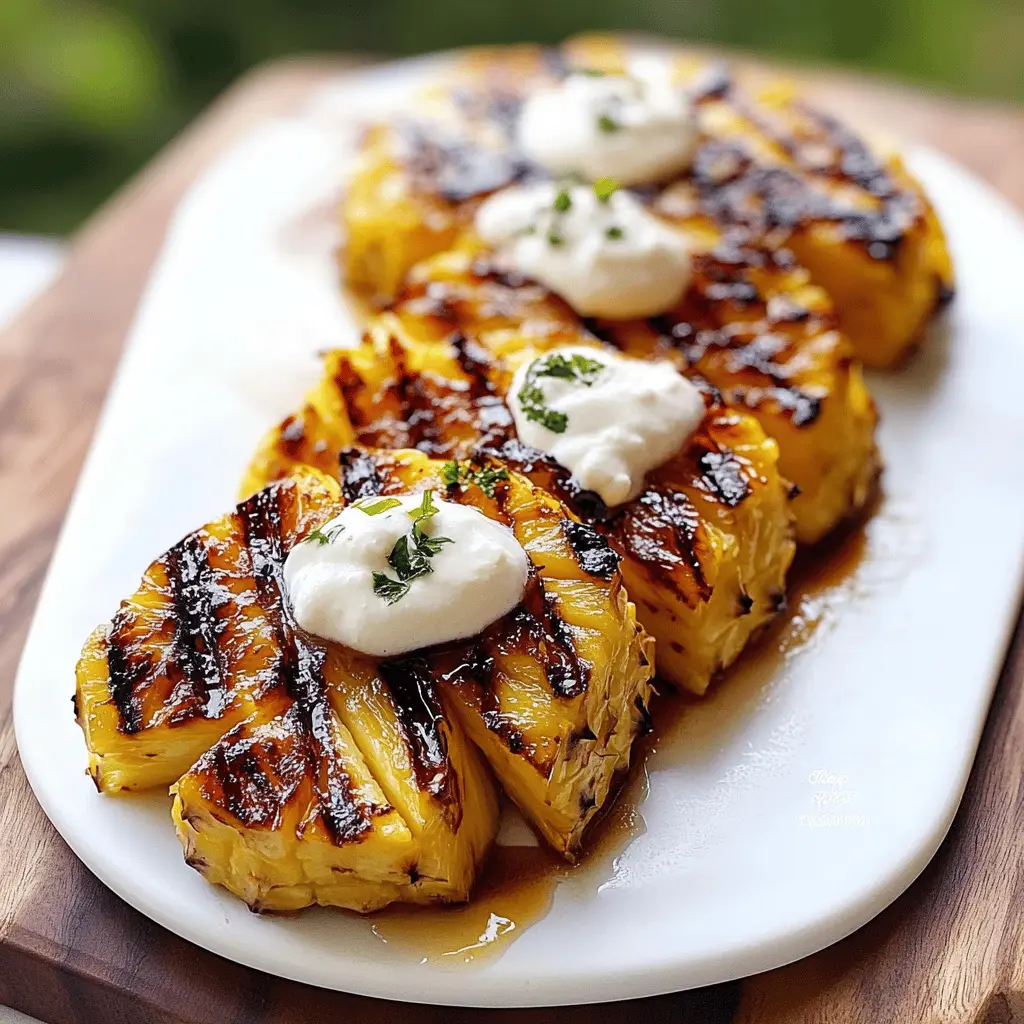 Sweet, juicy grilled pineapple infused with rum is the perfect summer treat! This quick and easy recipe showcases the tropical flavors that everyone loves. Ideal for BBQs, parties, or a simple dessert, it’s sure to impress. Save this delightful pin for your next gathering and enjoy a burst of flavor!