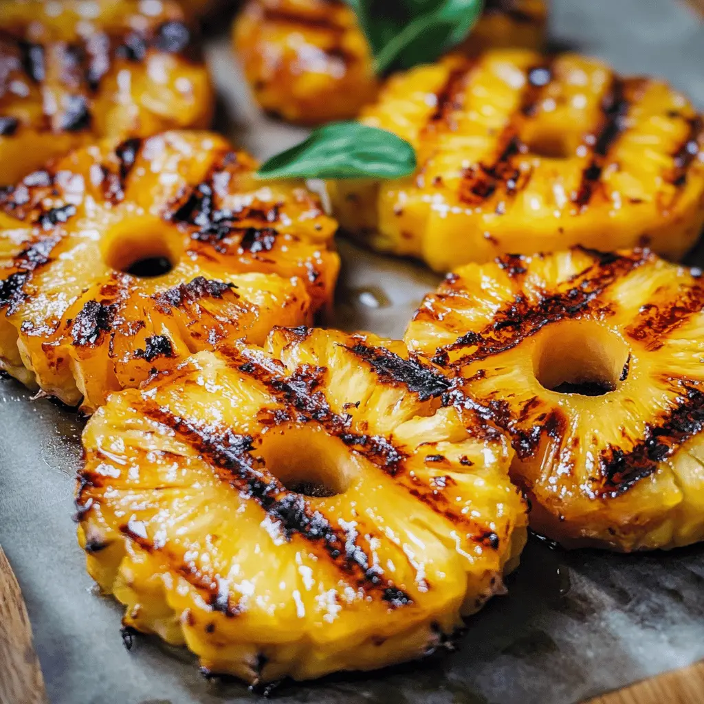 Sweet, juicy, and perfectly caramelized, this Honey Glazed Grilled Pineapple is the ideal summer treat! Easy to make with just a few ingredients, it’s great on its own or as a topping for ice cream and desserts. Save this recipe for your next barbecue or family gathering and impress your guests with this delightful treat!