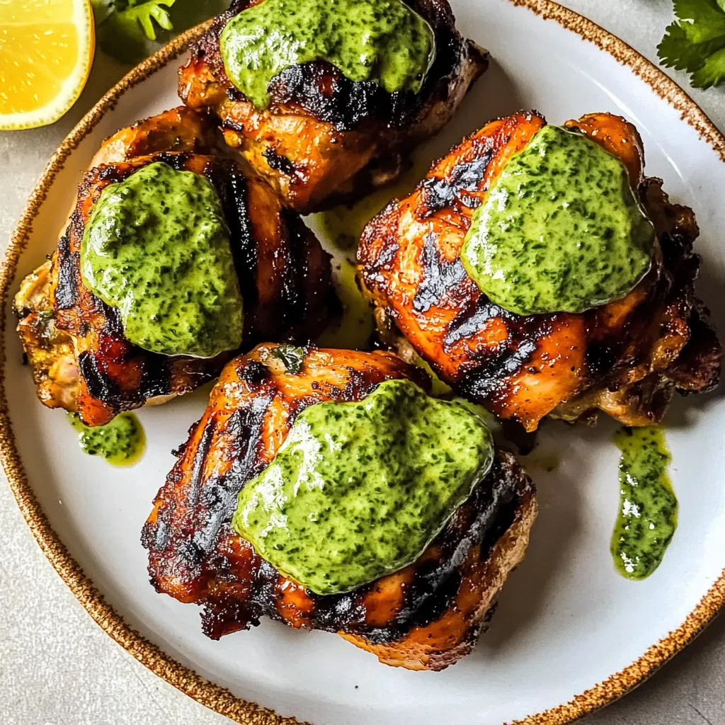 Looking for a flavorful dinner? These Peruvian Grilled Chicken Thighs are marinated to perfection and served with a zesty creamy green sauce that you won't forget. With juicy, tender meat bursting with spices, this dish is perfect for family gatherings or a cozy night in. Save this recipe to bring a taste of Peru to your kitchen!