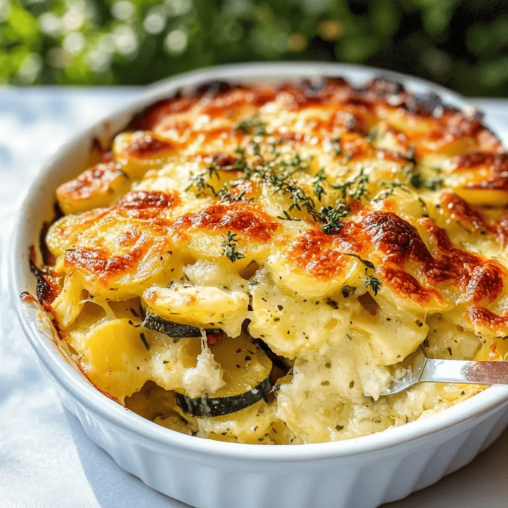 Brighten up your summer meals with this delightful Summer Gratin! Bursting with fresh zucchini, juicy tomatoes, and creamy cheese, this dish is perfect for sunny days. It's a simple yet flavorful way to enjoy seasonal vegetables. Save this recipe for your next family gathering or picnic, and wow everyone with your cooking skills!